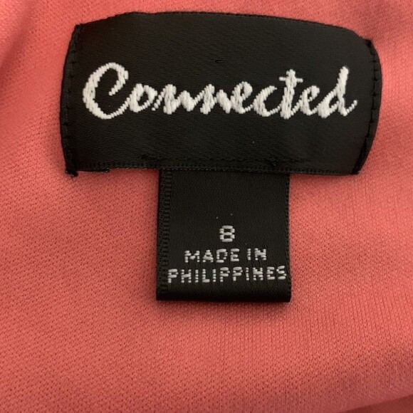 Connected Sleeveless Draped Faux Wrap Dress Women 8 Geometric Pattern B&W - Picture 9 of 12